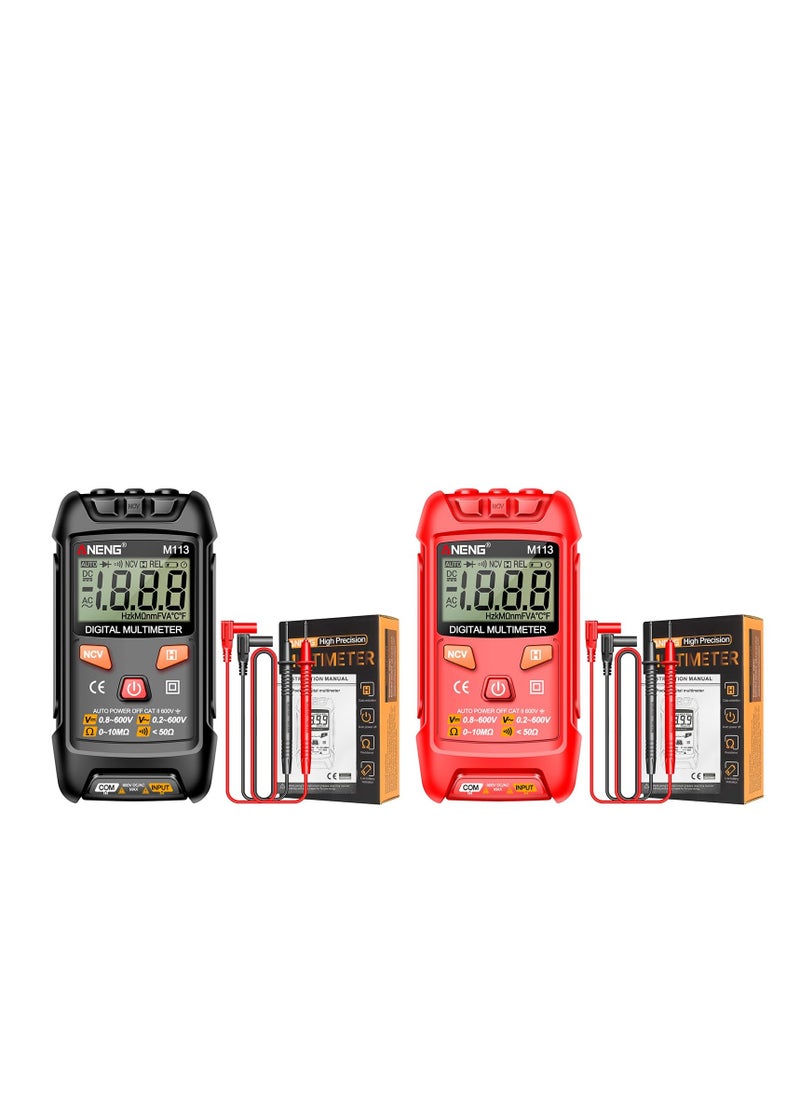 Multimeter Tester Meter, Digital Multimeter Tester with On Off Beeps, Auto Identity Data Retention, Auto Off Function Voltage Tester, M113 Multimeter Voltage Resistance Ncv Meter 1999count