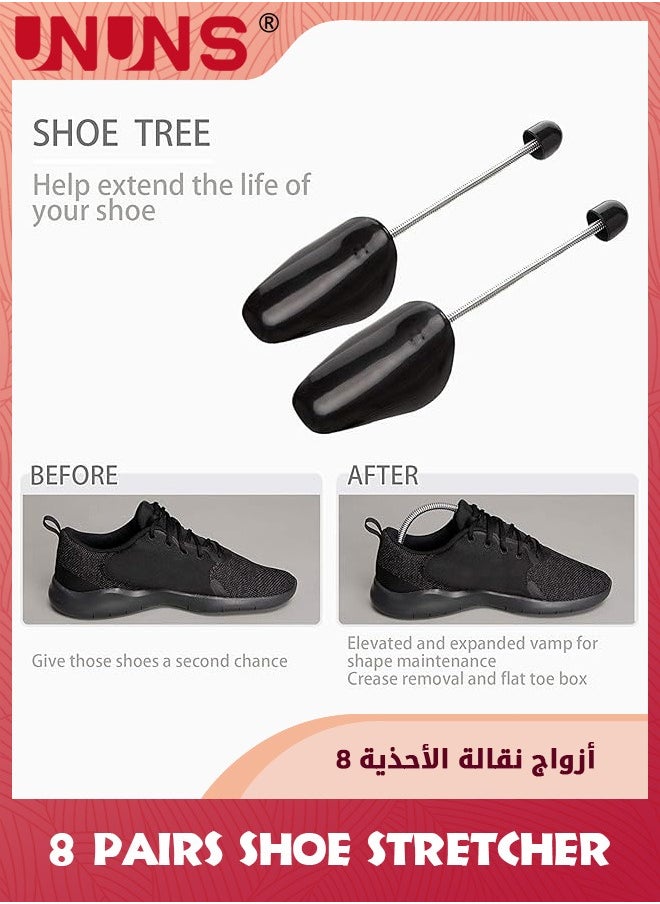 UNUNS Shoe Stretcher,Shoe Trees Shaper,8 Pairs Adjustable Length Men Shoe Tree,Plastic Shoe Tree For Men Size,Practical Portable Shoe Support With Tension Spring Coil,For Cleaning Shaping/Crease Prevention  - Image 3
