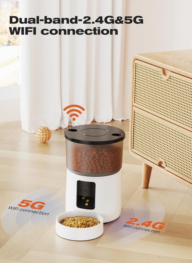 3L Automatic Cat Food Dispenser with Programmable Timer, 1-6 Meals a Day, with Sliding Lid and 10s Recording Function (Black) - Image 2