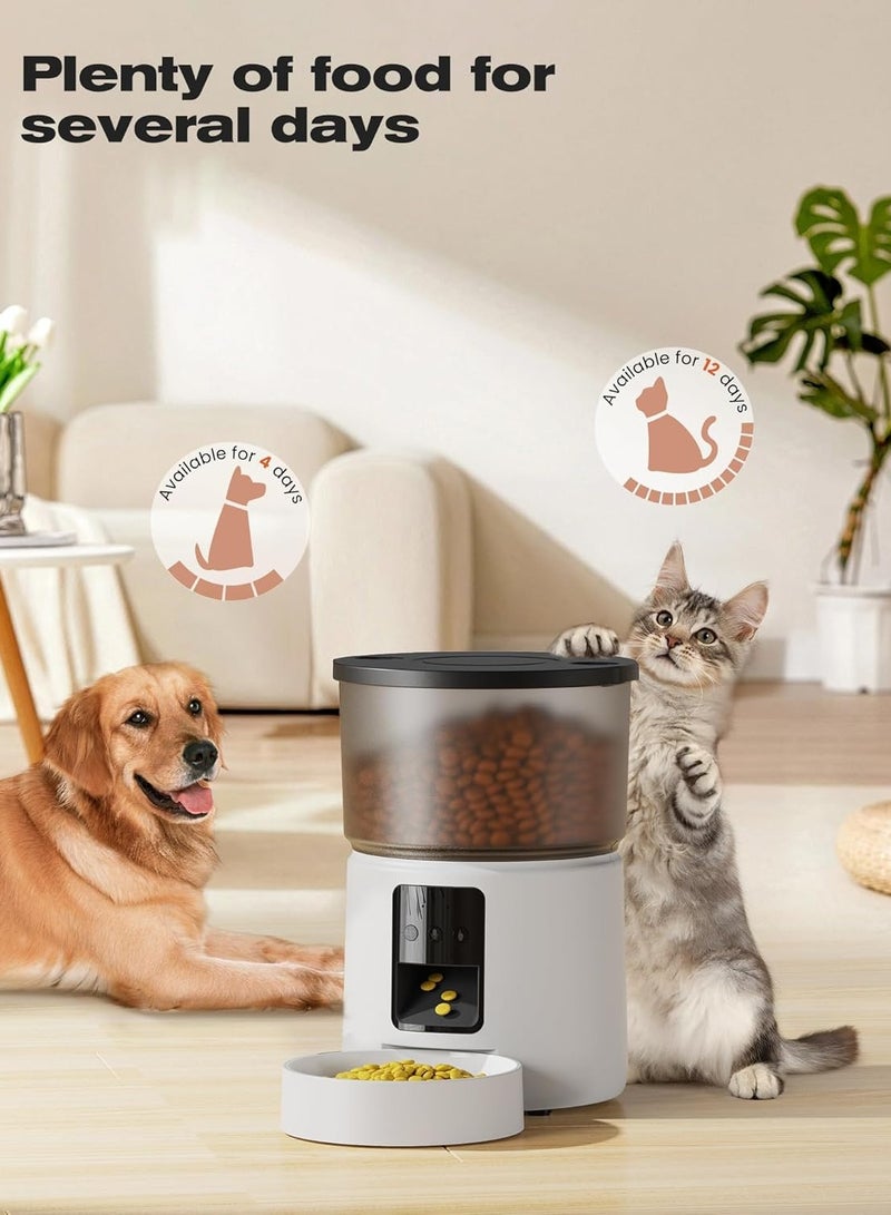 3L Automatic Cat Food Dispenser with Programmable Timer, 1-6 Meals a Day, with Sliding Lid and 10s Recording Function (Black) - Image 3