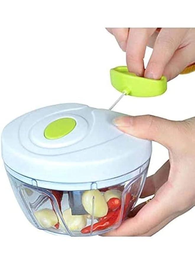 PROMASS مفرمة يدوية صغيرة لتقطيع الخضروات والطعام بشفرة من الفولاذ المقاوم للصدأ، 400 مل - Image 1