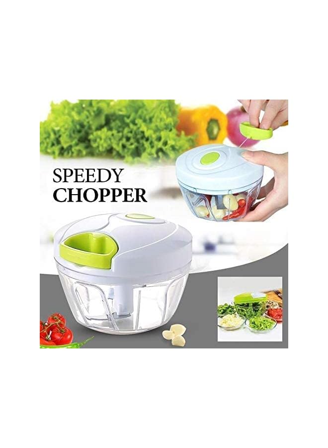 PROMASS مفرمة يدوية صغيرة لتقطيع الخضروات والطعام بشفرة من الفولاذ المقاوم للصدأ، 400 مل - Image 2