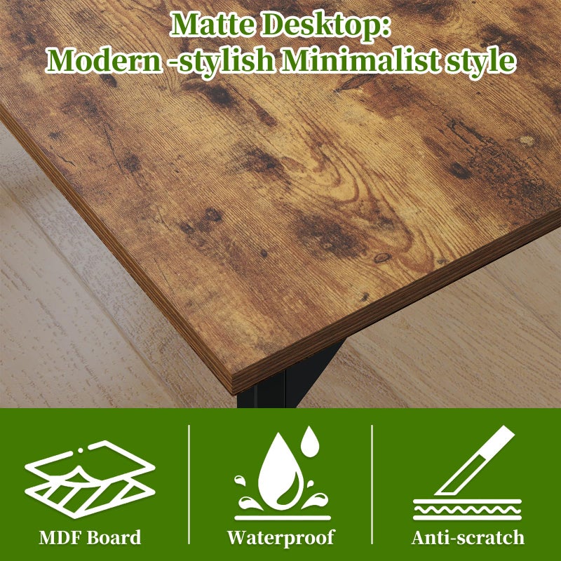 Grandder 32 inch Computer Desk, Small Home Office Desk Study Writing Kid Table for Small Spaces, Simple PC Work Desk, Adjustable Feet, Rustic Brown - Image 5