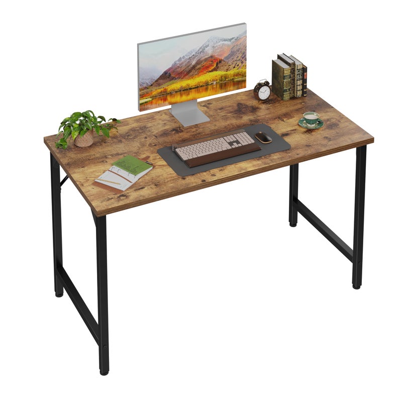 Grandder 32 inch Computer Desk, Small Home Office Desk Study Writing Kid Table for Small Spaces, Simple PC Work Desk, Adjustable Feet, Rustic Brown - Image 1