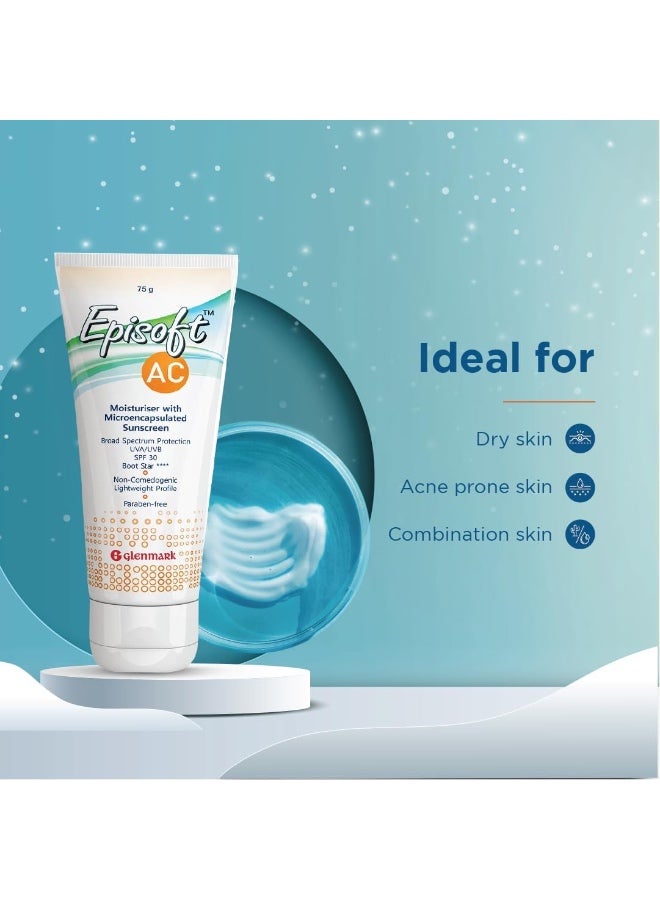 إيبيسوفت مرطب Episoft Ac مع واقي من الشمس Microencapsulated، 75 جم - Image 3