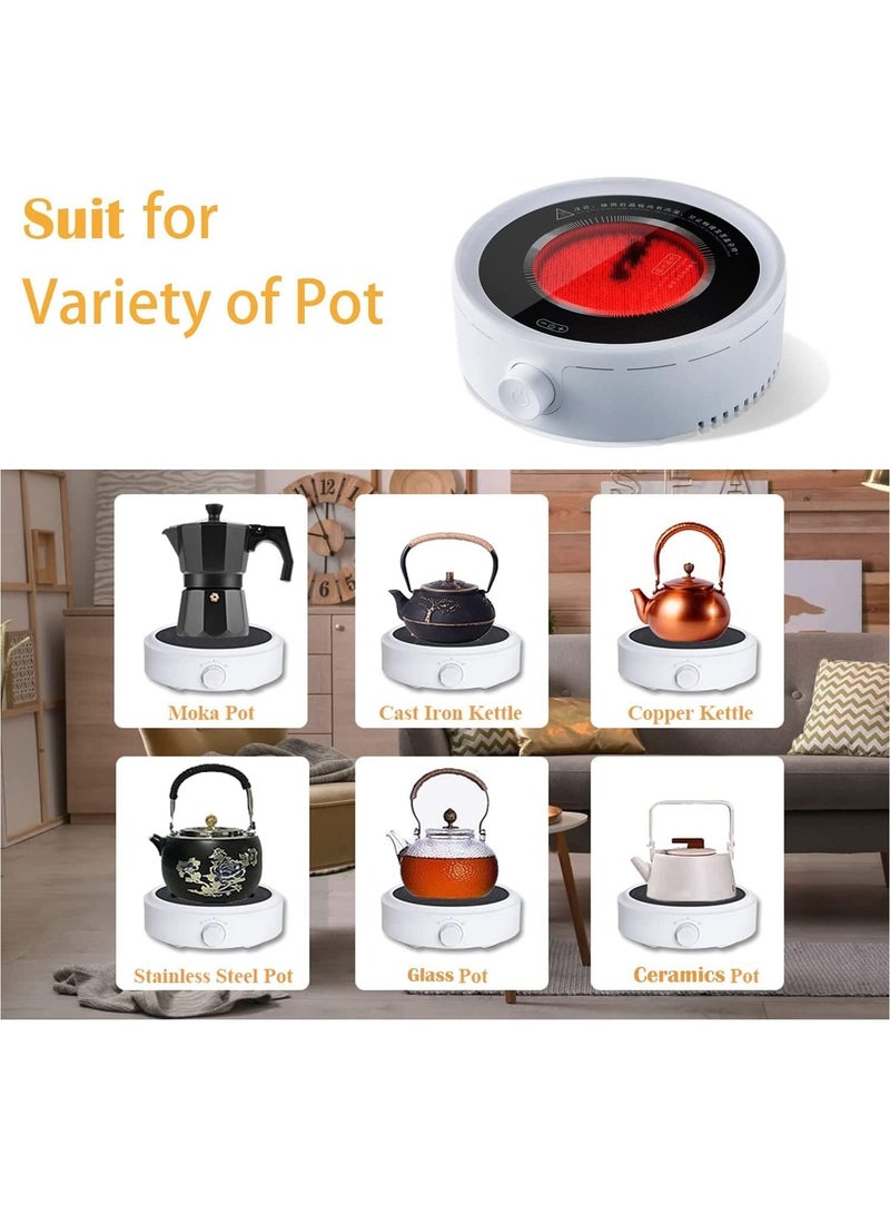 Mini Infrared Cooker, Infrared Stove, Coffee Pot Warmer, Electric Tea Kettle Stove, Electric Ceramic Hob 20 Minutes Auto Power Off Electric Stove, Heating Stovetop Burner (800W, White) - Image 2