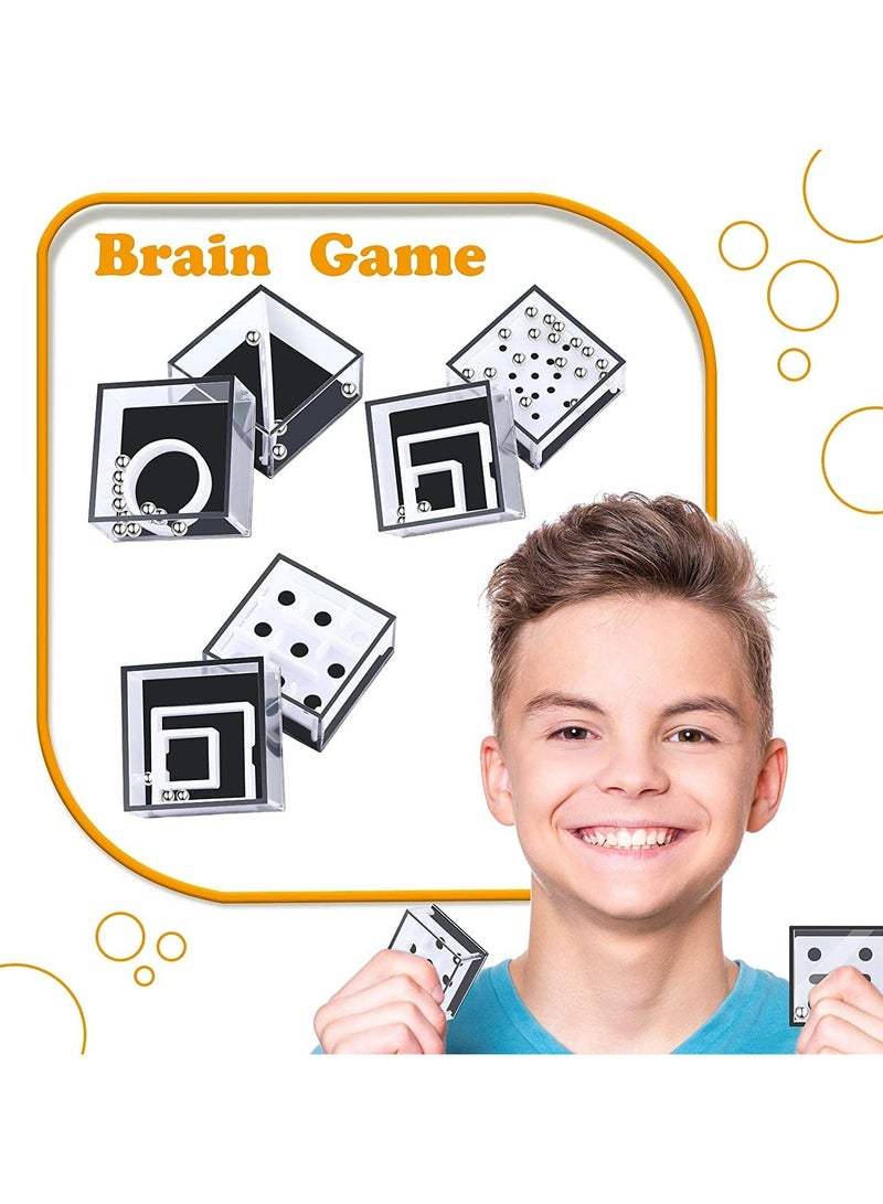 CMGTYYD. متاهة ذكاء التوازن، 12 قطعة من صناديق ألغاز لعبة المتاهة مع ألغاز متاهة كرة فولاذية تشغل الدماغ، متاهة كرة ذكاء عادية صغيرة ثلاثية الأبعاد لألعاب ألغاز تحدي التوازن، ألعاب صغيرة للمراهقين والبالغين - Image 5