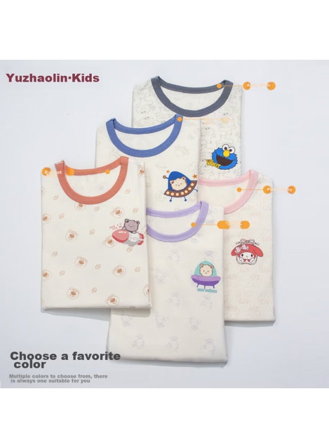 Yuzhaolin Children's Thermal Underwear Set, Baby Cotton Class A Breathable, Boys And Girls Autumn Clothes And Pants, Angry Little Bird 160 - Image 3