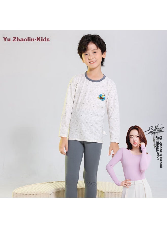 Yuzhaolin Children's Thermal Underwear Set, Baby Cotton Class A Breathable, Boys And Girls Autumn Clothes And Pants, Angry Little Bird 160 - Image 1