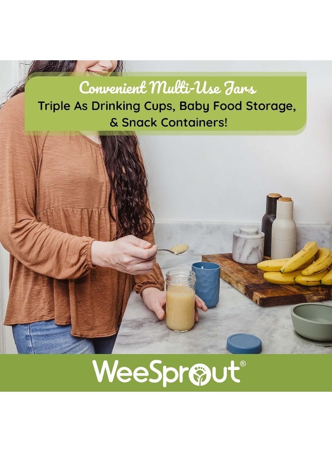 WeeSprout Glass Cups With Lids & Straws, Spill-resistant Cups for Toddlers & Kids - Image 5