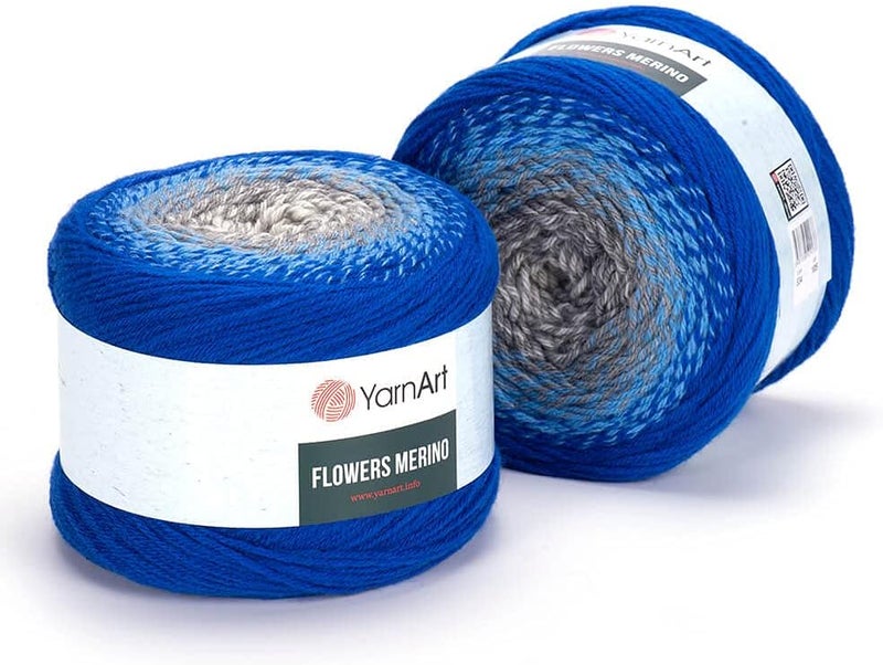 YarnArt YarnArt Flowers Merino Wool Acrylc Yarn Knitting Fluffy Texture Yarn with Warm and Rainbow Colors for Autumn  Winter Projects Light 3 225 Gr352 Oz 645 Yds Pack of 1 534 - Image 1
