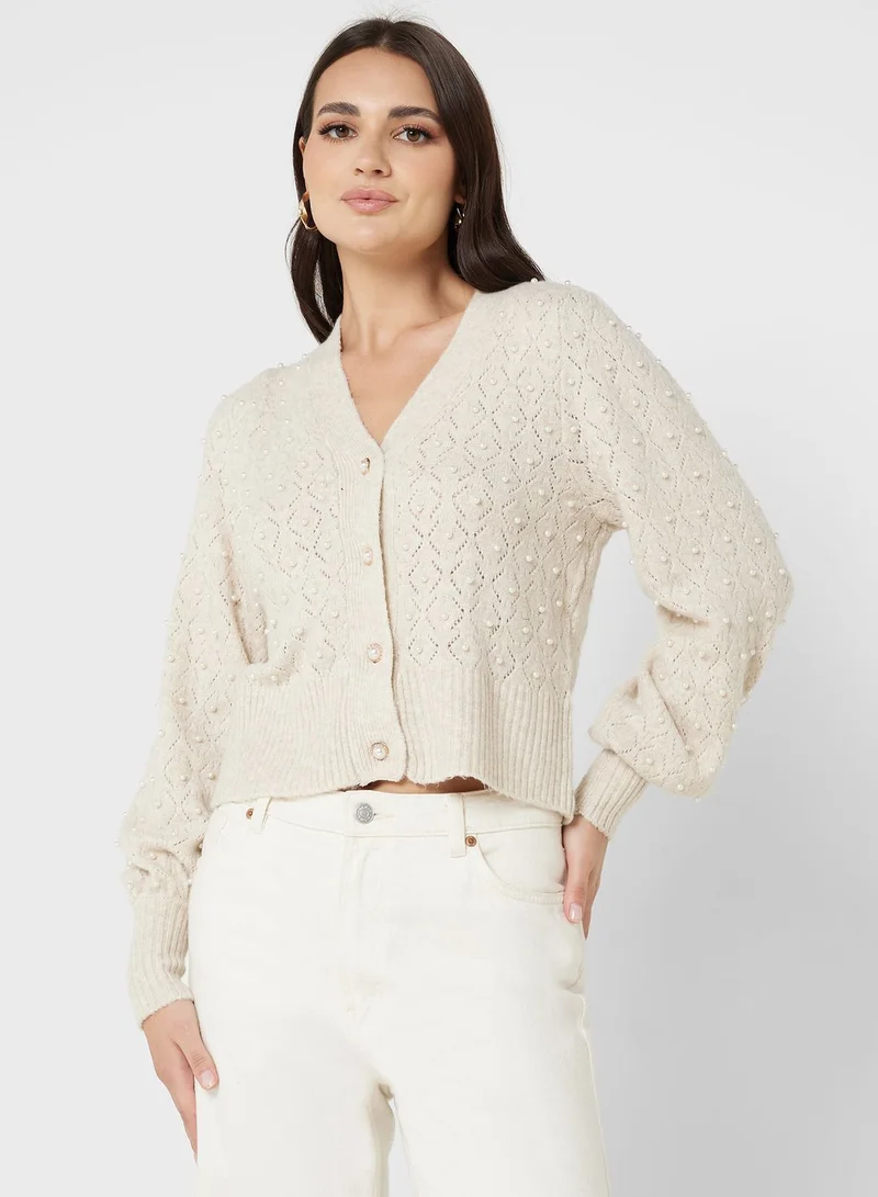 ONLY Embellished Button Detail Cardigan