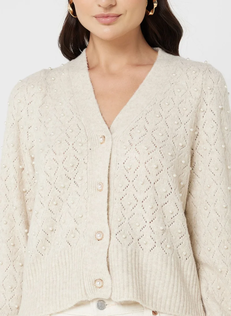 ONLY Embellished Button Detail Cardigan