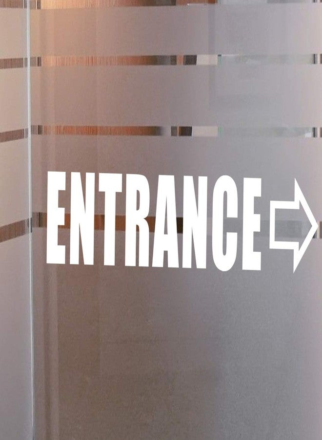 Rockmount Electronics Entrance & Arrow Sign (Left or Right) - UV Resistant, Waterproof, Durable, Peel & Stick Wall Door Adhesive Label Decal Sticker Quote Vinyl Mural Art Script Lettering - 15" x 3.5", White - Image 1