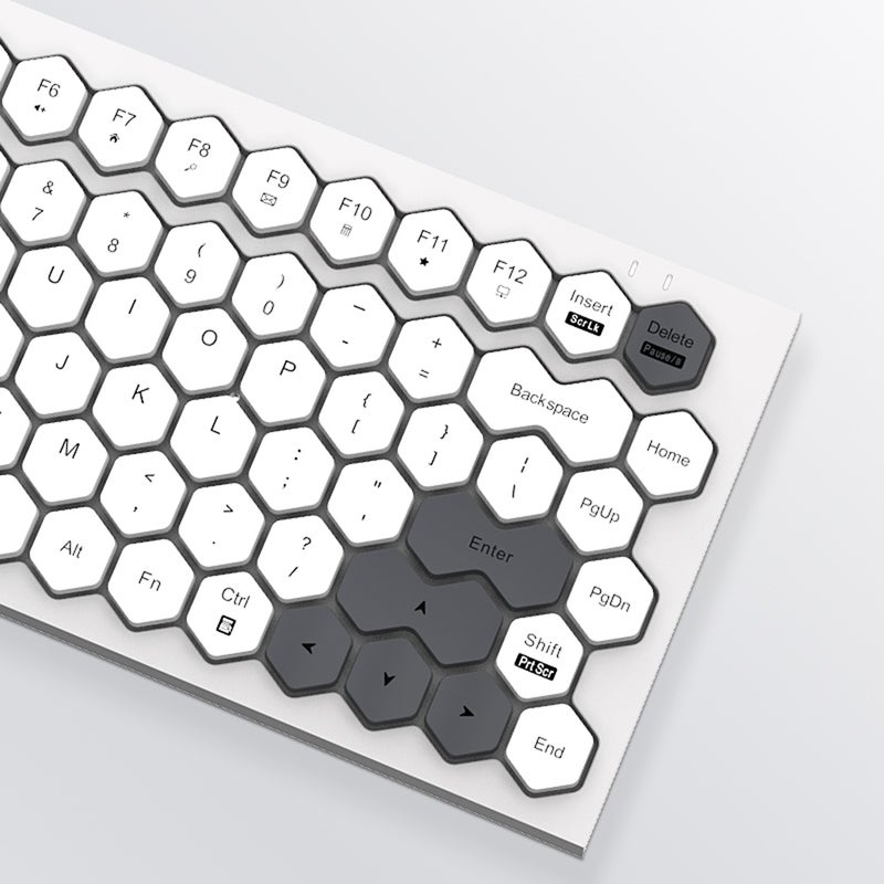 Mofii Phoneix Wireless BT Keyboard Mixed Color 83 Key Mini Portable Girls Keyboard for Phone/Tablet/Laptop White - Image 3