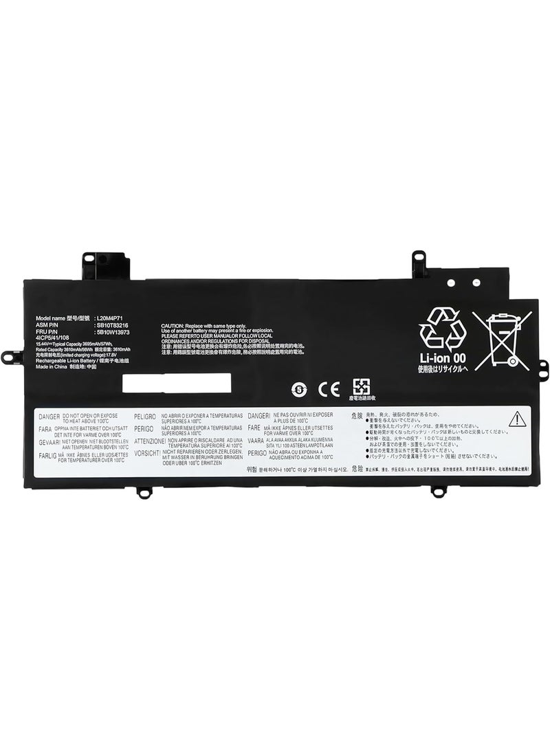 57Wh L20M4P71 L20C4P71 Laptop Battery Replacement for Lenovo for ThinkPad X1 Yoga 7th 6th Gen 2021 X1 Carbon 9th 10th Gen Series L20D4P71 L20L4P71 SB10T83216 High Performance