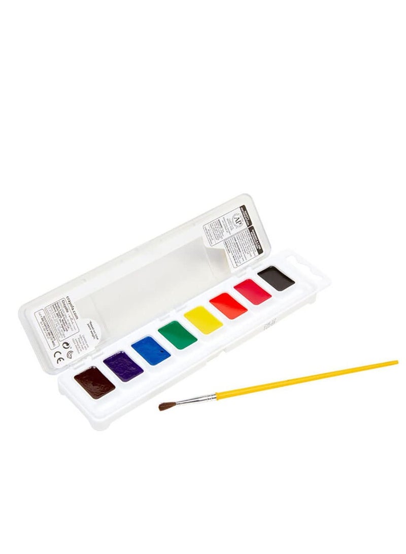 Crayola 8 Ct. Washable Watercolor Pans With Plastic Handled BRush - Image 2
