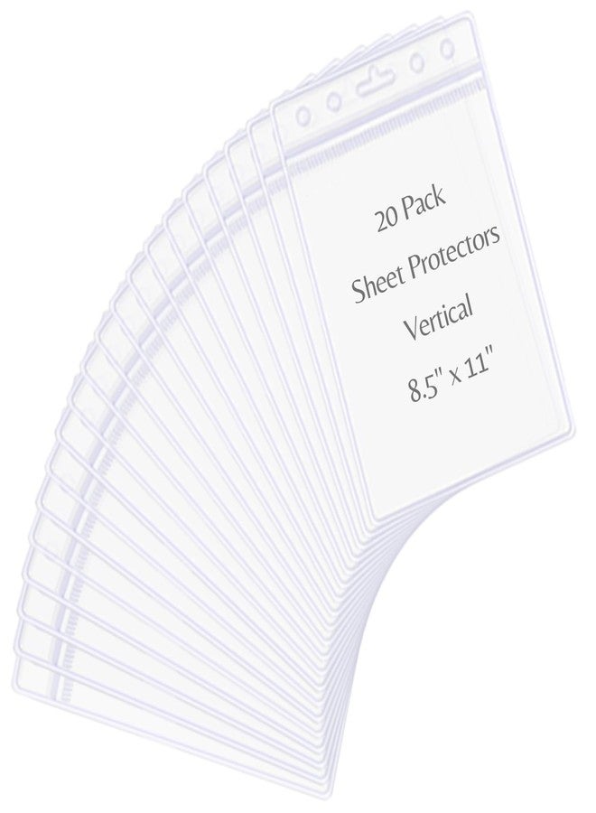 Corbekel 20 Pack 8.5" x 11" Sheet Protectors, Clear Waterproof Resealable Page Protectors for Birth Certificate, Plastic Document Cover Holder, Vertical Style - Image 1