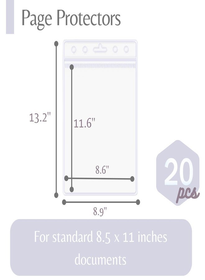 Corbekel 20 Pack 8.5" x 11" Sheet Protectors, Clear Waterproof Resealable Page Protectors for Birth Certificate, Plastic Document Cover Holder, Vertical Style - Image 2