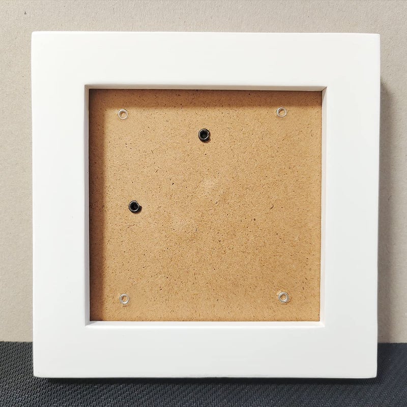 ZXT-parts ZXT-parts 4x4 Picture Frame White  Small Square.Solid Wood Frame  Real Glass Panel  Exquisite Workmanship.Set on the Table  Hang on the Wall  Multi-purpose. Give You A Good Mood.  - Image 2