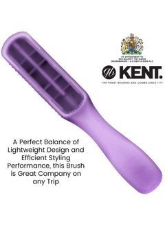 KENT Kent AHGLO02 Airhedz Glo Purple Half Round Narrow Detangling Hair Brush - 9 Row Ionic Anti Static Non Scratch Short Nylon Bristle Great for Detangling and Smoothing Short to Medium Length Hair 