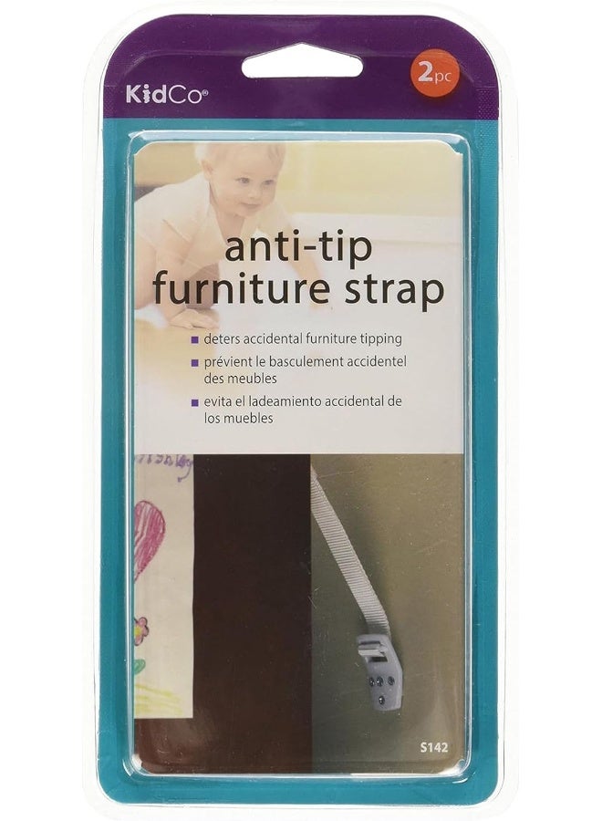 KidCo Anti-Tip Furniture Strap - White - 2 ct - Image 1