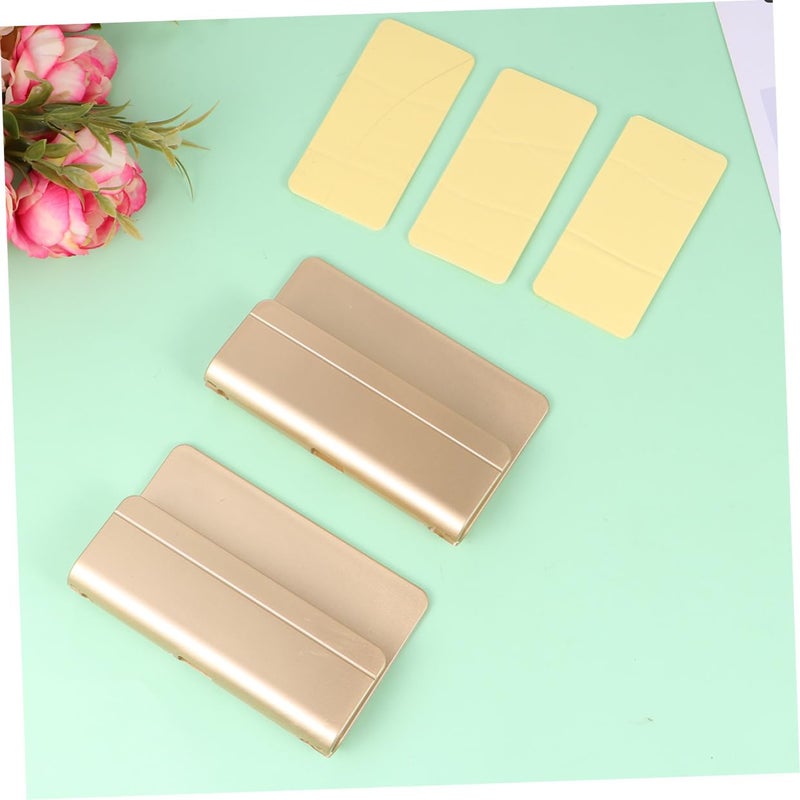Golden Wall Mounted Phone Holder 2 Pack Strong Adhesive Home Office Decor Rack - Image 5