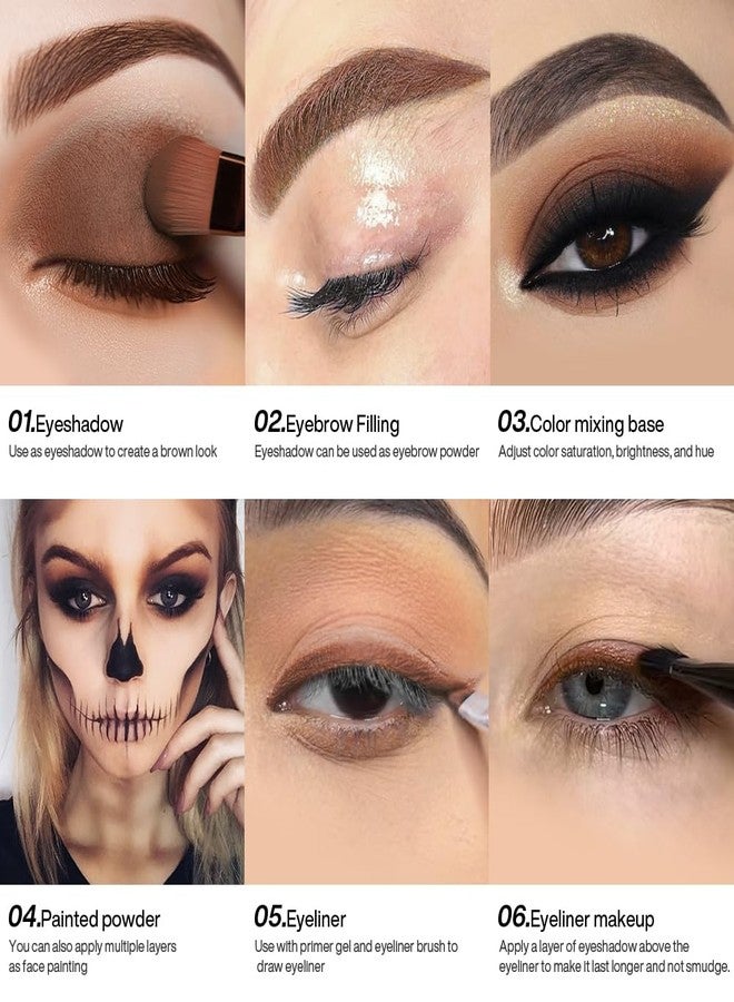 DE'LANCI Brown Eyeshadow Matte, High Pigment Coffee Eyeshadow Single, Waterproof Velvet Natural Nude Warm Eye Shadow Pallet, Sombra de Ojos Day Night Naturel Brown Eyes Makeup Blendable Face Contour - Image 4
