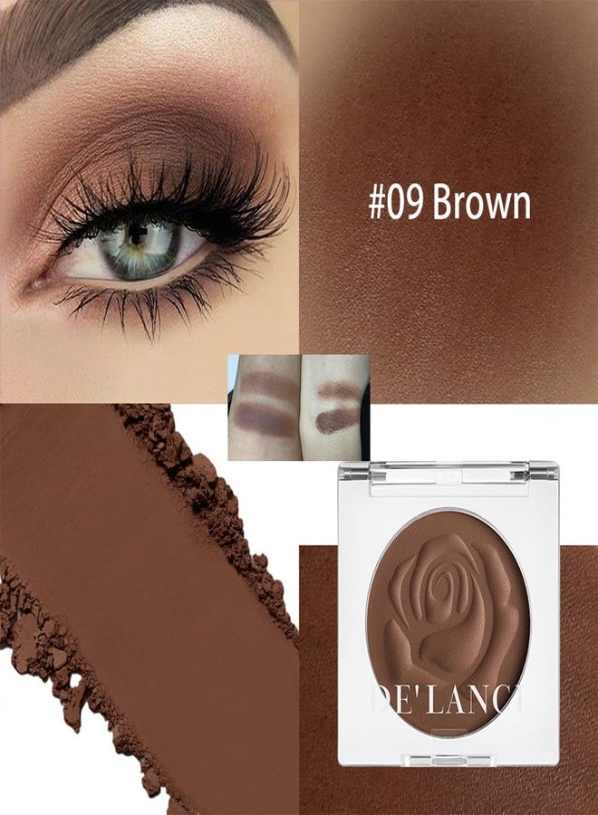 DE'LANCI Brown Eyeshadow Matte, High Pigment Coffee Eyeshadow Single, Waterproof Velvet Natural Nude Warm Eye Shadow Pallet, Sombra de Ojos Day Night Naturel Brown Eyes Makeup Blendable Face Contour - Image 3