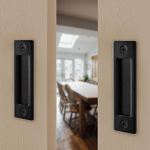 Wright Products Barn Door Handles Set, Matte Black Sliding Barn Door Hardware Kit, 1 Pack - Image 4