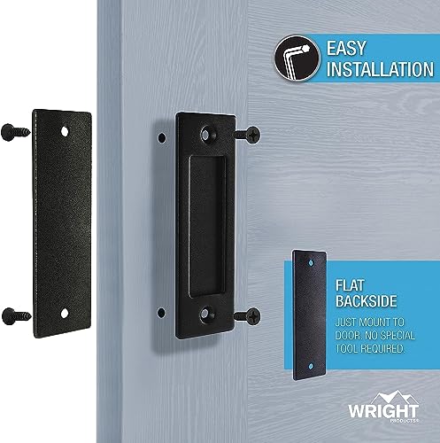 Wright Products Barn Door Handles Set, Matte Black Sliding Barn Door Hardware Kit, 1 Pack - Image 3