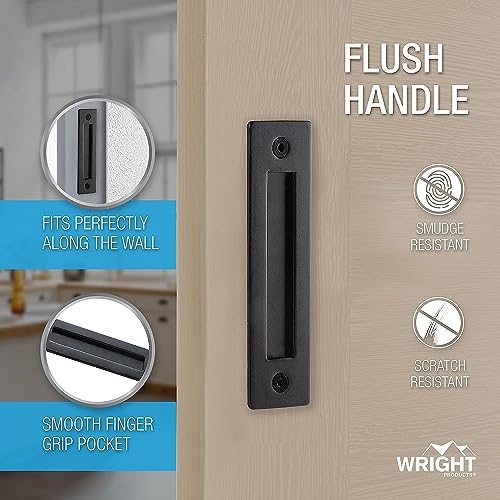 Wright Products Barn Door Handles Set, Matte Black Sliding Barn Door Hardware Kit, 1 Pack - Image 2