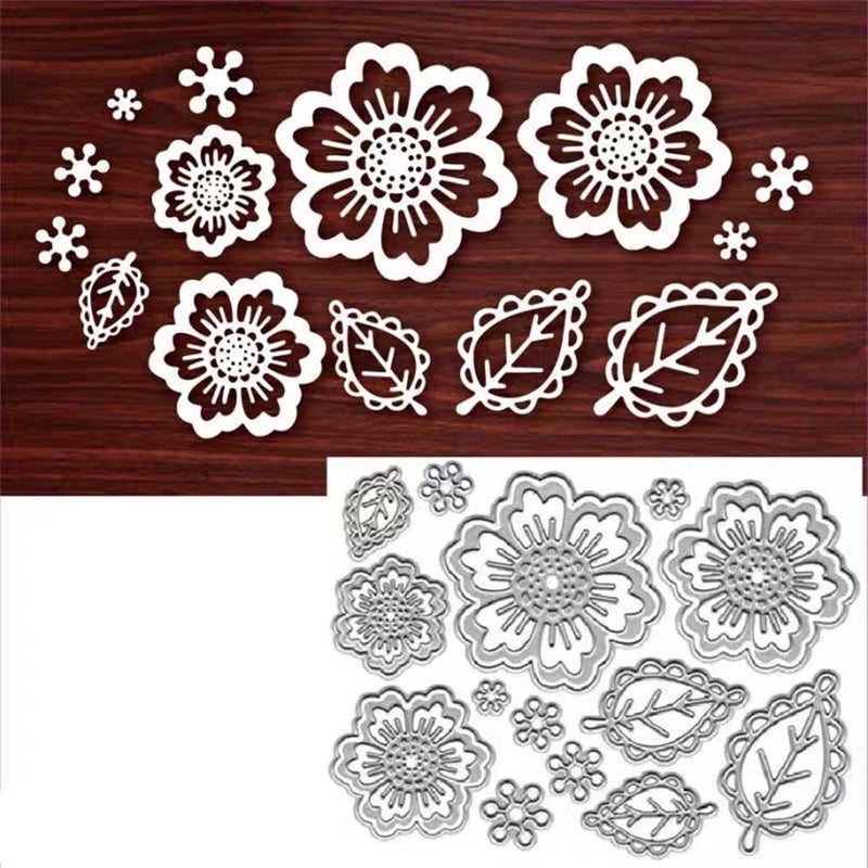 Kashoer 3D Rose Flower Metal Die Cuts,Wedding Leaf Leaves Cutting Dies Cut Stencils for DIY Scrapbooking Album Decorative Embossing Paper Dies for Card Making (Flower A) - Image 1