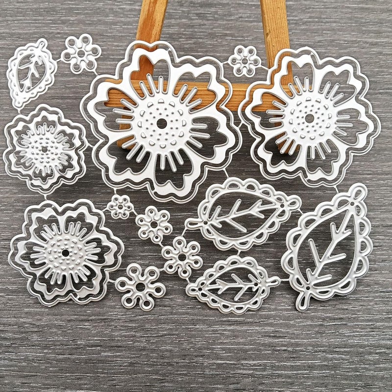 Kashoer 3D Rose Flower Metal Die Cuts,Wedding Leaf Leaves Cutting Dies Cut Stencils for DIY Scrapbooking Album Decorative Embossing Paper Dies for Card Making (Flower A) - Image 2