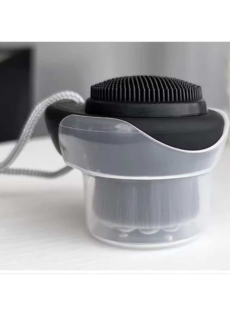 Goolsky Face Care Tool Massage Scrubber Facial Cleansing Brush Wash Face Brush Soft Bamboo Charcoal Facial Cleansing Brush - Image 3