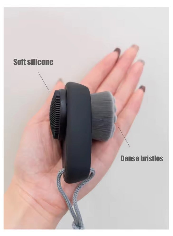 Goolsky Face Care Tool Massage Scrubber Facial Cleansing Brush Wash Face Brush Soft Bamboo Charcoal Facial Cleansing Brush - Image 4