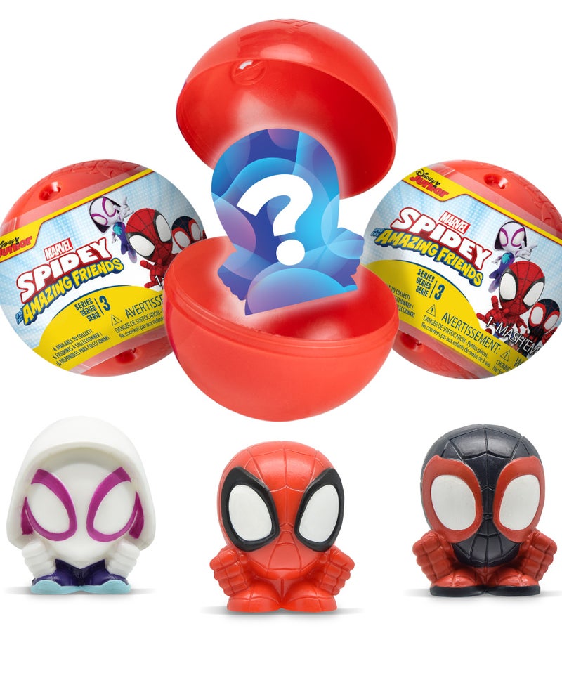 MASHEMS Mash’ems Spidey & His Amazing Friends Surprise Squishy Toy – Series 3 Capsule Ball (1 Piece Only) with Random Character | Kids Collectible Squishy Toys 4+ - Image 1