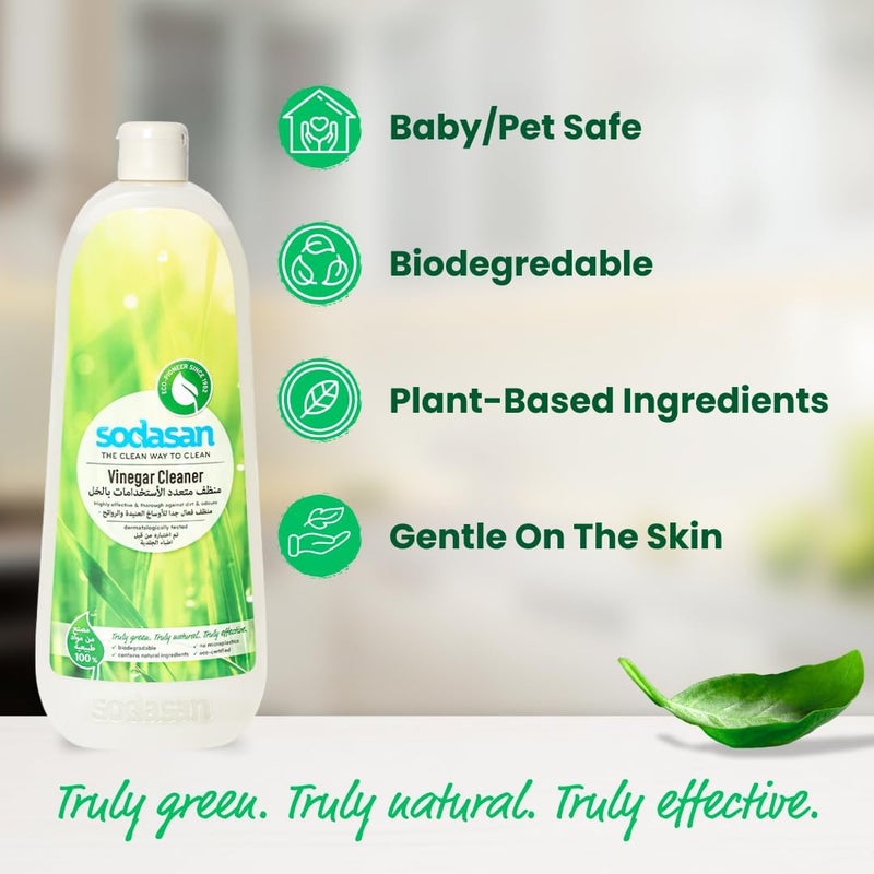 Sodasan 100% Natural Vinegar Cleaner 1L – Eco-Friendly Multi-Surface Cleaning Spray - Image 3