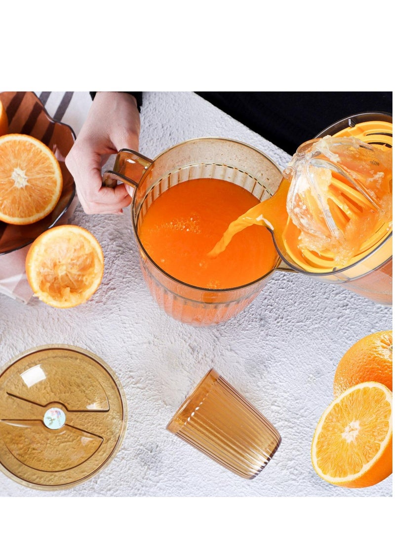 Phoenix - Acrylic Water jug Juice Drink Jug with 2 Cups, Healthy Acrylic Drinkware Set, Refrigerator & Dishwasher Safe, 1.7L Capacity Jug with Durable Handle, 2-Way Lid and 2 Serving Cups - Image 1