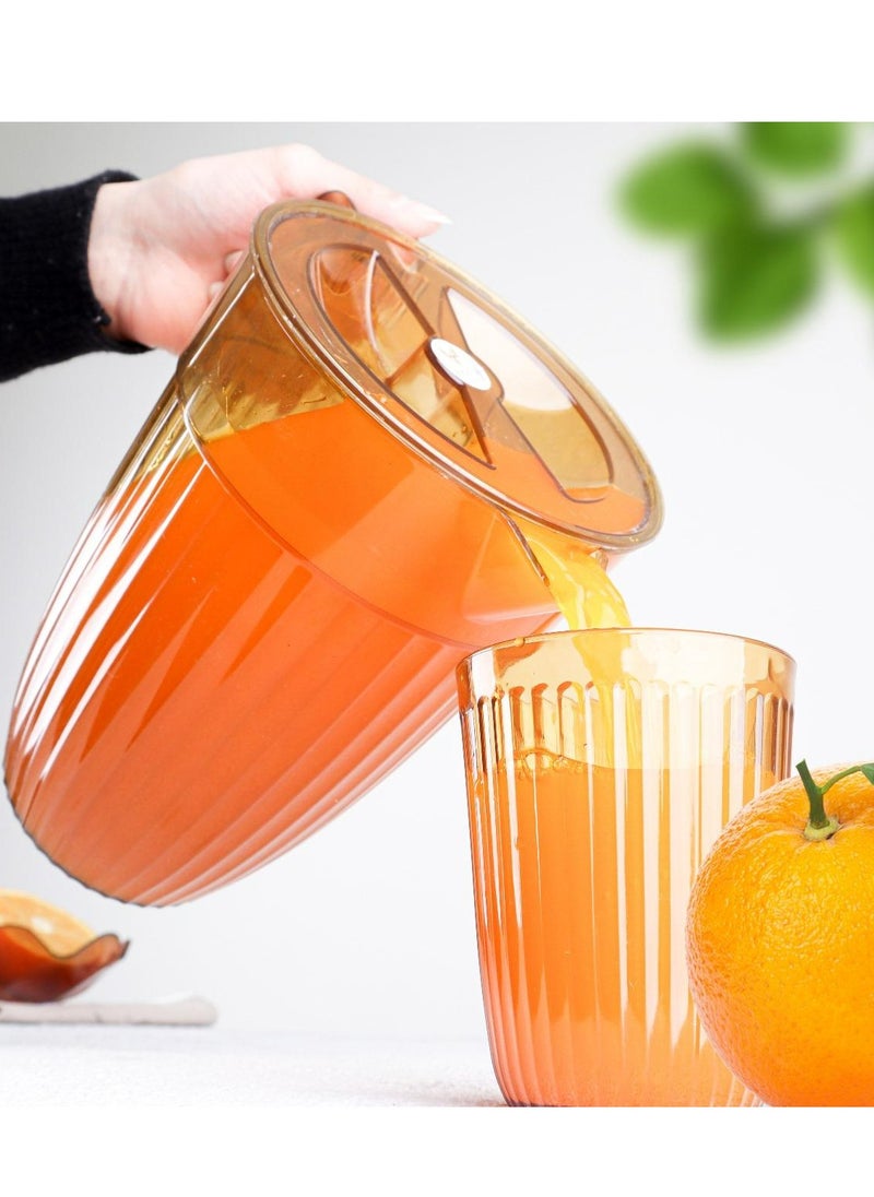 Phoenix - Acrylic Water jug Juice Drink Jug with 2 Cups, Healthy Acrylic Drinkware Set, Refrigerator & Dishwasher Safe, 1.7L Capacity Jug with Durable Handle, 2-Way Lid and 2 Serving Cups - Image 1