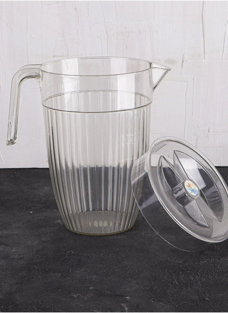 Phoenix - Acrylic Water jug Juice Drink Jug with 2 Cups, Healthy Acrylic Drinkware Set, Refrigerator & Dishwasher Safe, 1.7L Capacity Jug with Durable Handle, 2-Way Lid and 2 Serving Cups - Image 1