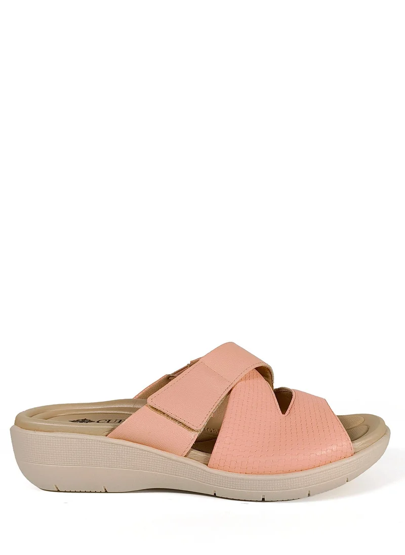 Cuple Comfort cross strap slide  Flat Sandals