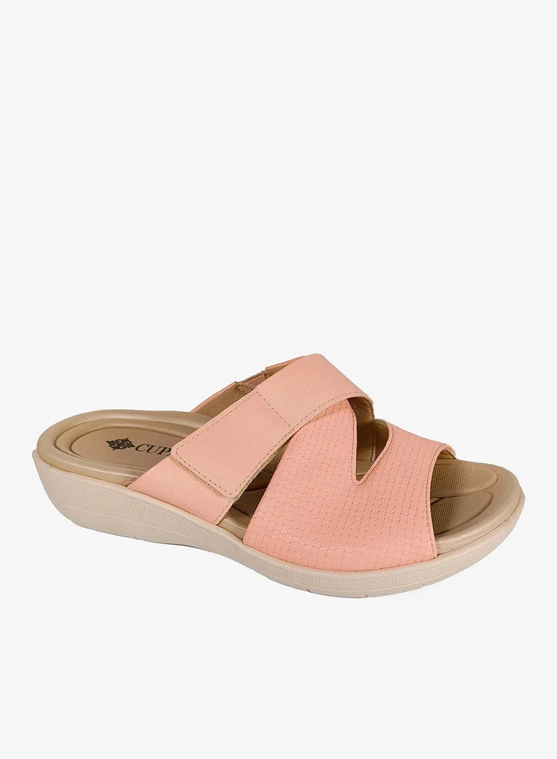 كابلي صندل مسطح منزلق مريح بتصميم متقاطع الأشرطة