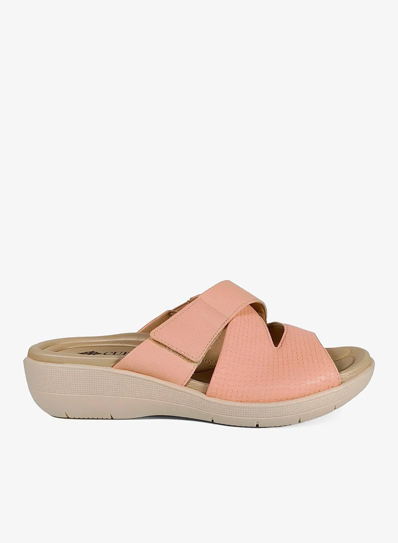 كابلي صندل مسطح منزلق مريح بتصميم متقاطع الأشرطة