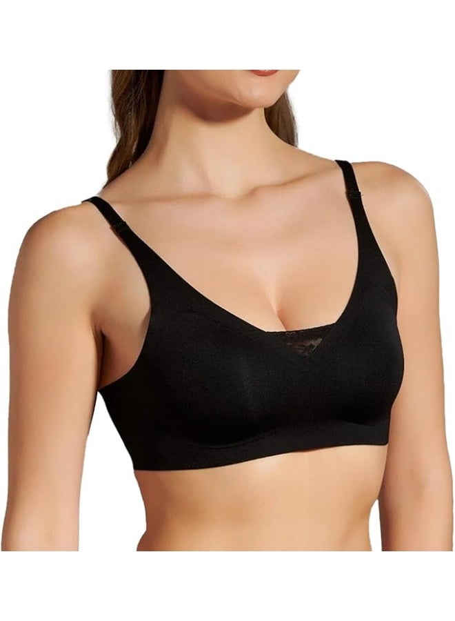 Rubik Seamless Paded Sports Bra Non Wired, Extreemly Comfortable For Yoga Gym Training Running Workout Fitness (Medium, Black) - Image 1