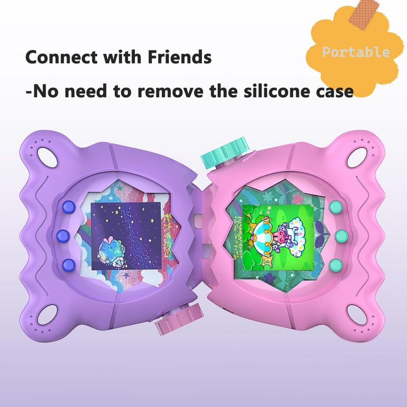 JCHPINE Hard Case and Silicone Cover for Tamagotchi Paradise Electronic Pet, Protective Cases for Tamagotchi Paradise with Screen Protector and Lanyard (Purple) - Image 5