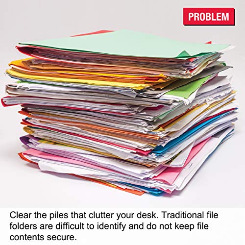 Ultimate Office MagniFile® Sliding Bars Bind and Index Any Standard File Folder or Loose Pages Up to 65 Sheets. Secure Your Documents and Find Files Fast! (Set of 10, Assorted Colors) - Image 2