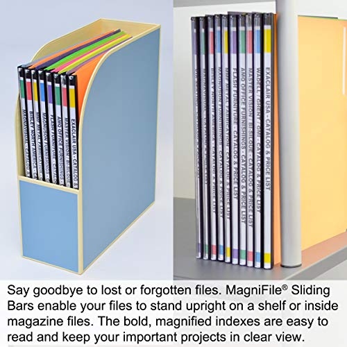 Ultimate Office MagniFile® Sliding Bars Bind and Index Any Standard File Folder or Loose Pages Up to 65 Sheets. Secure Your Documents and Find Files Fast! (Set of 10, Assorted Colors) - Image 5