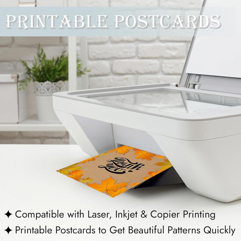 Coidea Blank Postcards for Mailing, 80 Post Cards for Mailing, 300 GSM Kraft 4 x 6 inches Cardstock Paper Mailable Printable Postcards Bulk for Birthday, Thank You, Business Postcards - Image 4
