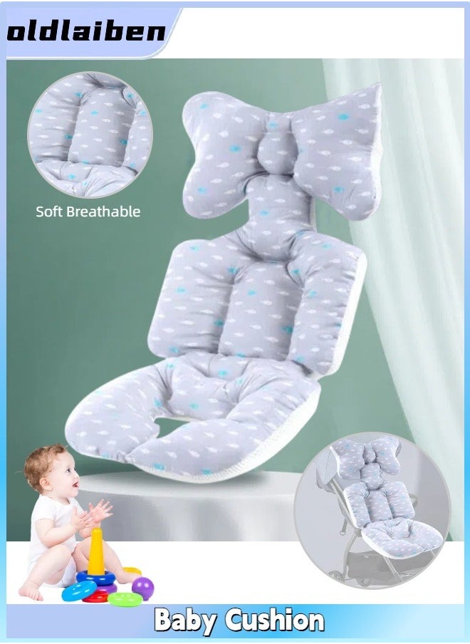 oldlaiben Baby Stroller Cushion, Baby Seat Pad, Baby High Chair Cushion, Baby Car Cushion, Non Slip Cushion, Soft Breathable Air Mesh Cotton Universal Baby Stroller Cushion（River fish）  - Image 1